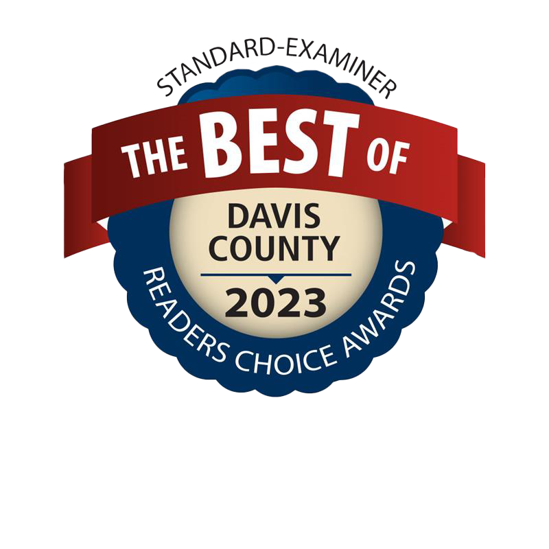 Badge displaying Best of Davis County award