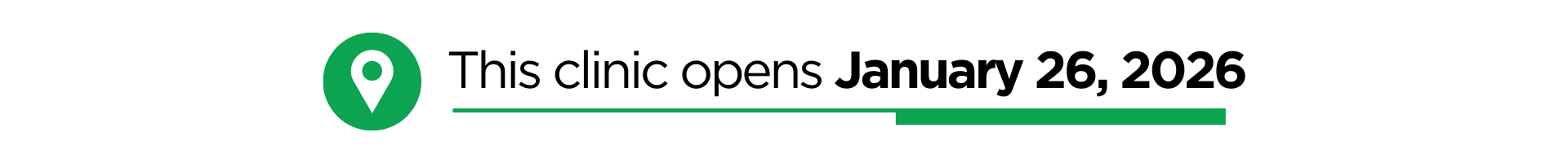 OVerlay text reads "this clinic opens January 26 2026