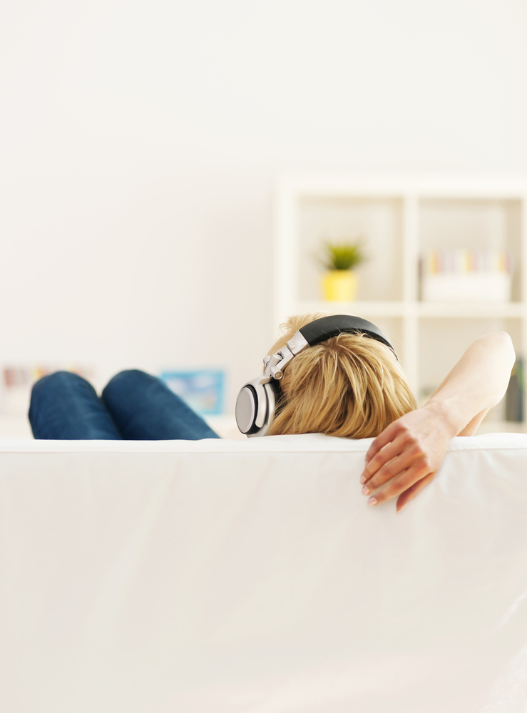 woman listening to music